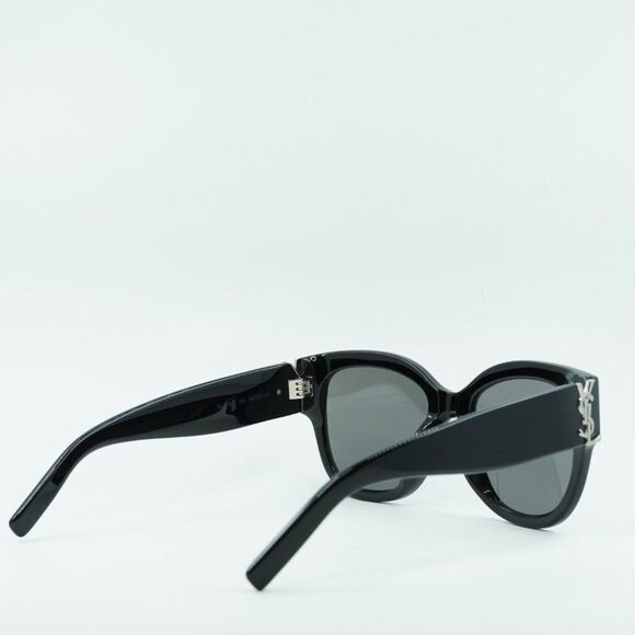 💯 NEW SAINT LAURENT SLM95/F 002 BLACK OVERSIZED SUNGLASSES - Picture 10 of 11